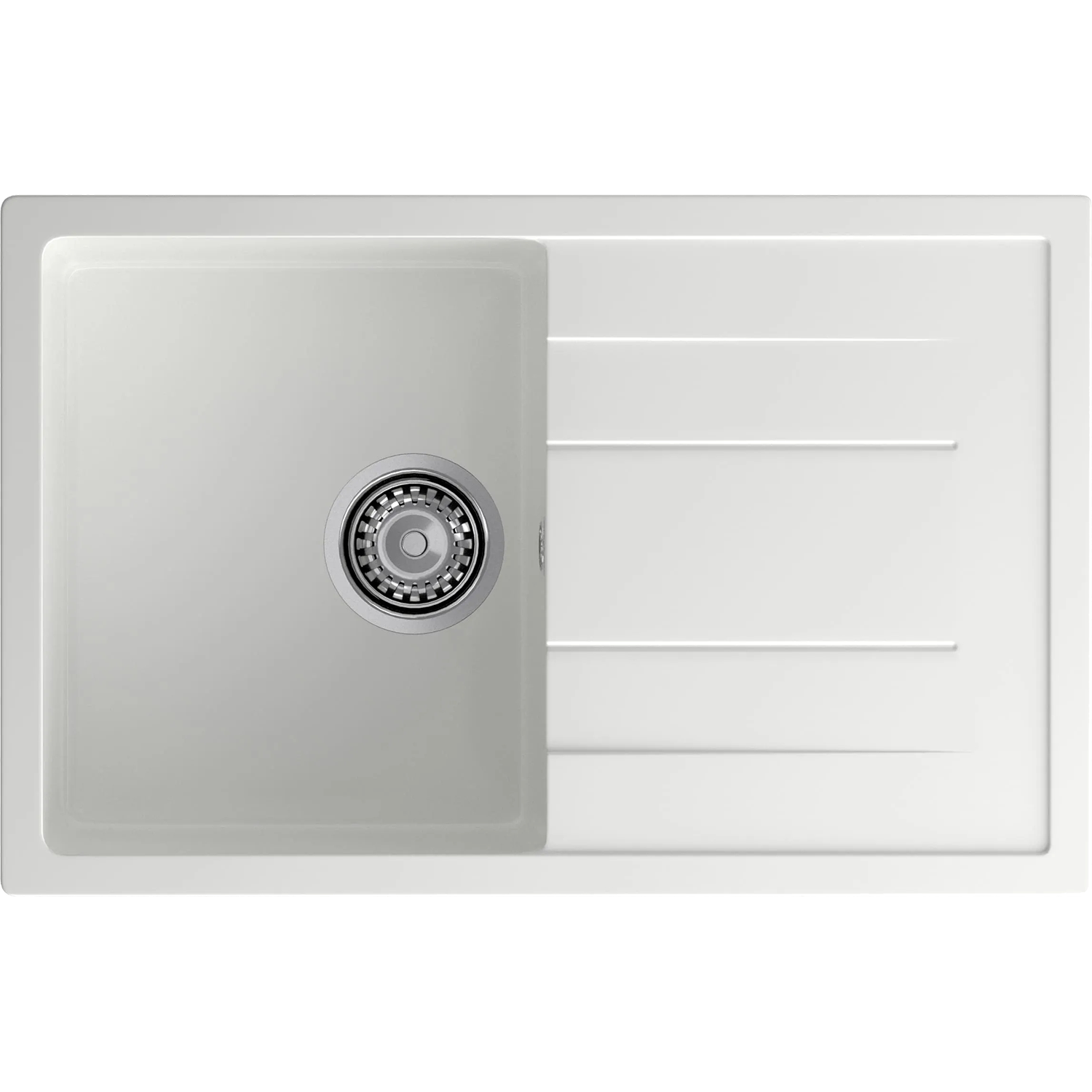 GRANFEST QUADRO Q-780L иней 1-чаша+крыло 770*495 мм, монтаж: врезной, материал: мрамор, цвет: иней
