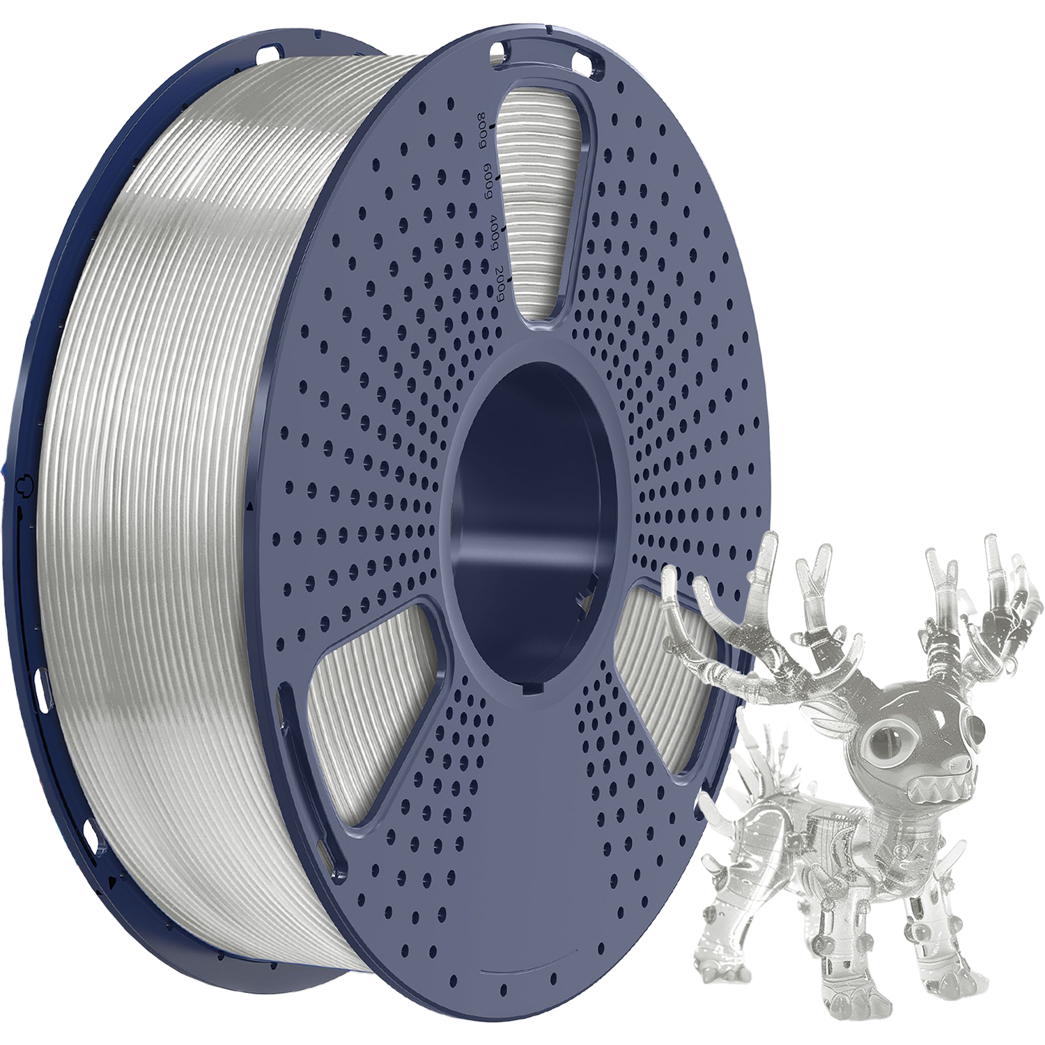 -/ Филамент NVPRINT PLA+ Trasparent White для 3D печати диаметр 1.75мм  длина 330 метров  масса 1 кг