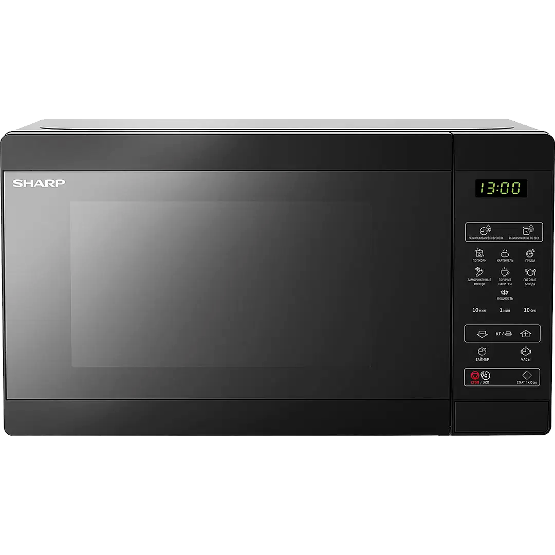 Микроволновая печь Sharp/ 20 л, 800 Вт, гриль, эмаль,черный, 440x258x324мм
