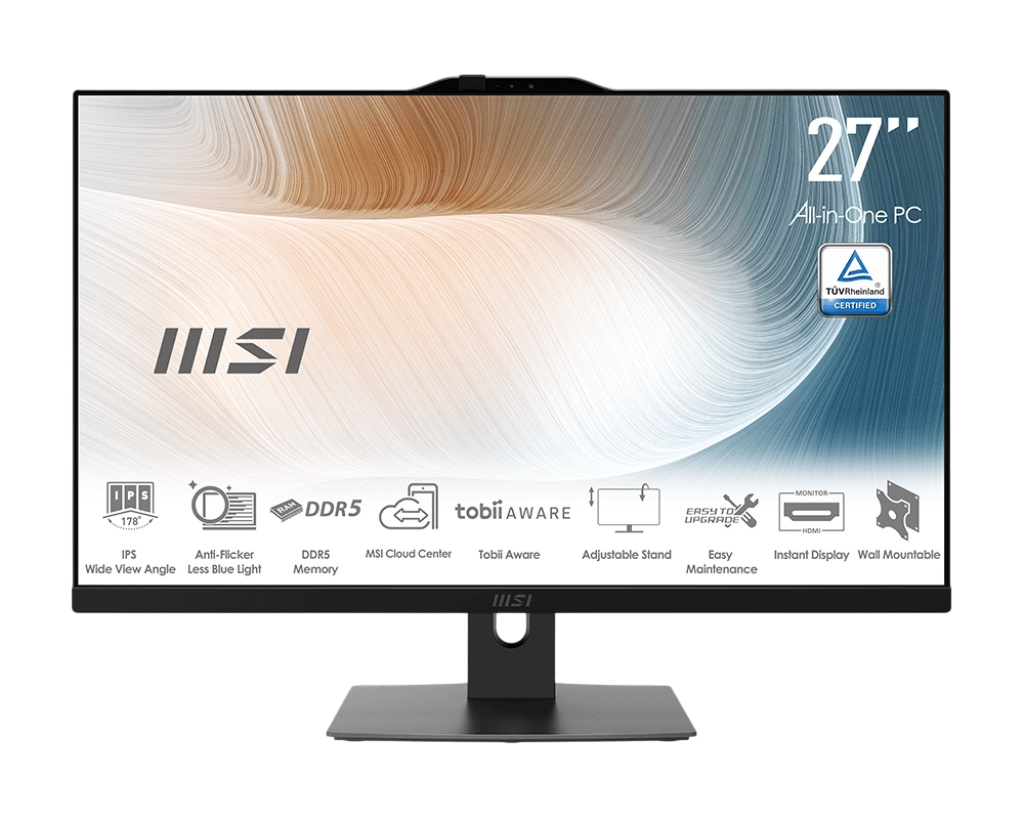 MSI Modern AM272P 1M [9S6-AF8231-890] Black 27" {FHD i5-120U/16GB/512GB/wireless kbd/wireless mouse/noOS}
