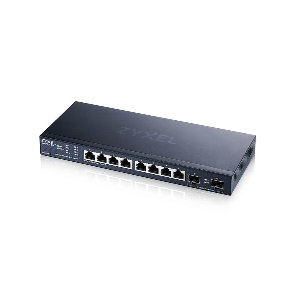 Zyxel NebulaFlex XMG1915-10E Коммутатор/ Multigigabit Smart L3 Lite switch, 8xRJ-45: 1/2.5G, 2xSFP+, silent (no fan)