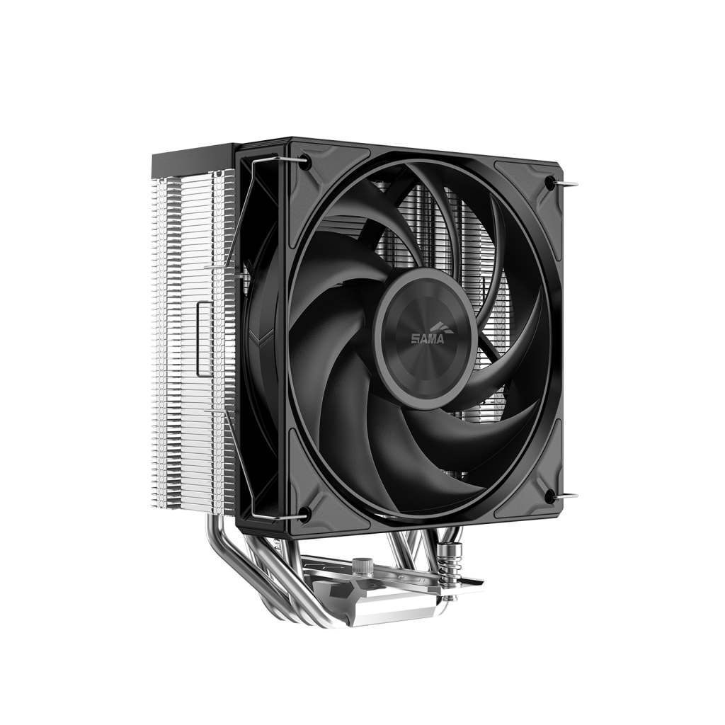 Кулер для процессора/ CPU Cooler SAMA A40P (240W, 4-pin PWM, 152mm, 4x6mm, 1x120mm, 75.2CFM, 29dBA, 2200RPM, S: 1851/1700/1200/115X, AM5/AM4, black/silver)