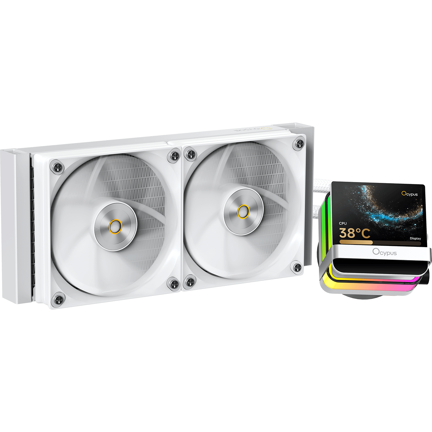 Система жидкостного охлаждения/ Water Cooling System Ocypus Sigma L24 PRO WH (290W, 240mm, LED, White, ARGB/ Fans: 2x120mm, 90CFM, 2400RPM/ Pump height 97mm, 30dBA, 3100RPM, Rad thickness 27mm/ S: 1851, 1700, 1200, 115X, AM5, AM4)