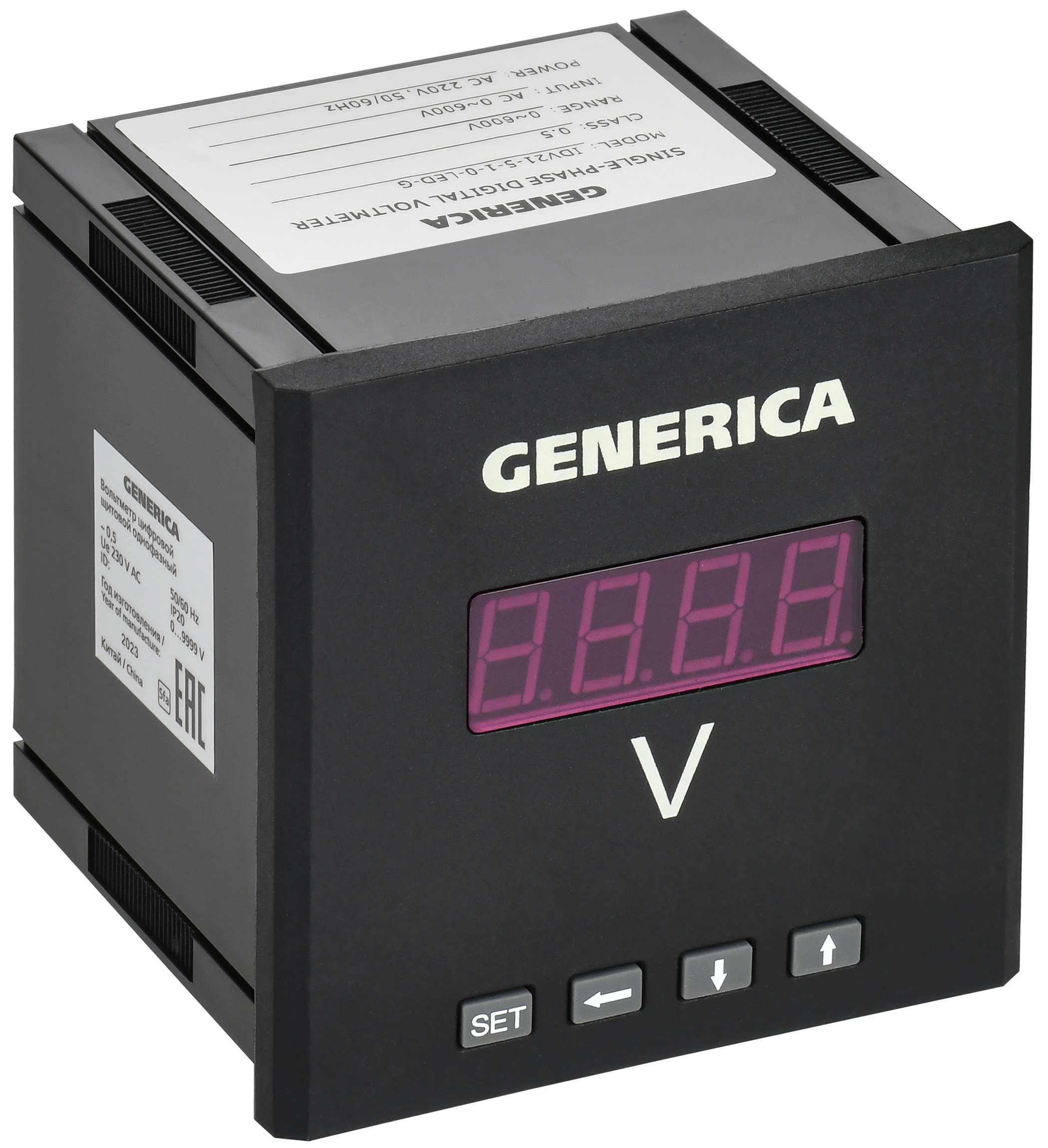 Вольтметр цифр. щит. 1-ф. 96х96 LED GENERICA