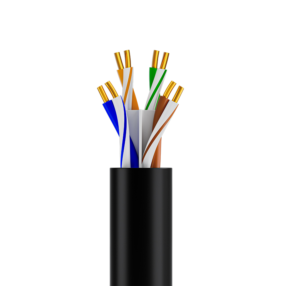 GCR Кабель витая пара кат.6А U/UTP LSZH 200м медь 4х2х0,57(23AWG) одножильный(Solid), черный