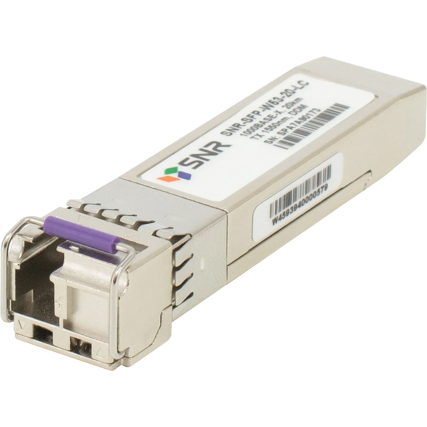 SNR SNR-SFP-W53-20-LC Одноволоконный модуль, SFP WDM 1000Base-BX, разъем LC, рабочая длина волны Tx/Rx: 1550/1310нм, дальность до 20км (14dB), с поддержкой функции DDM