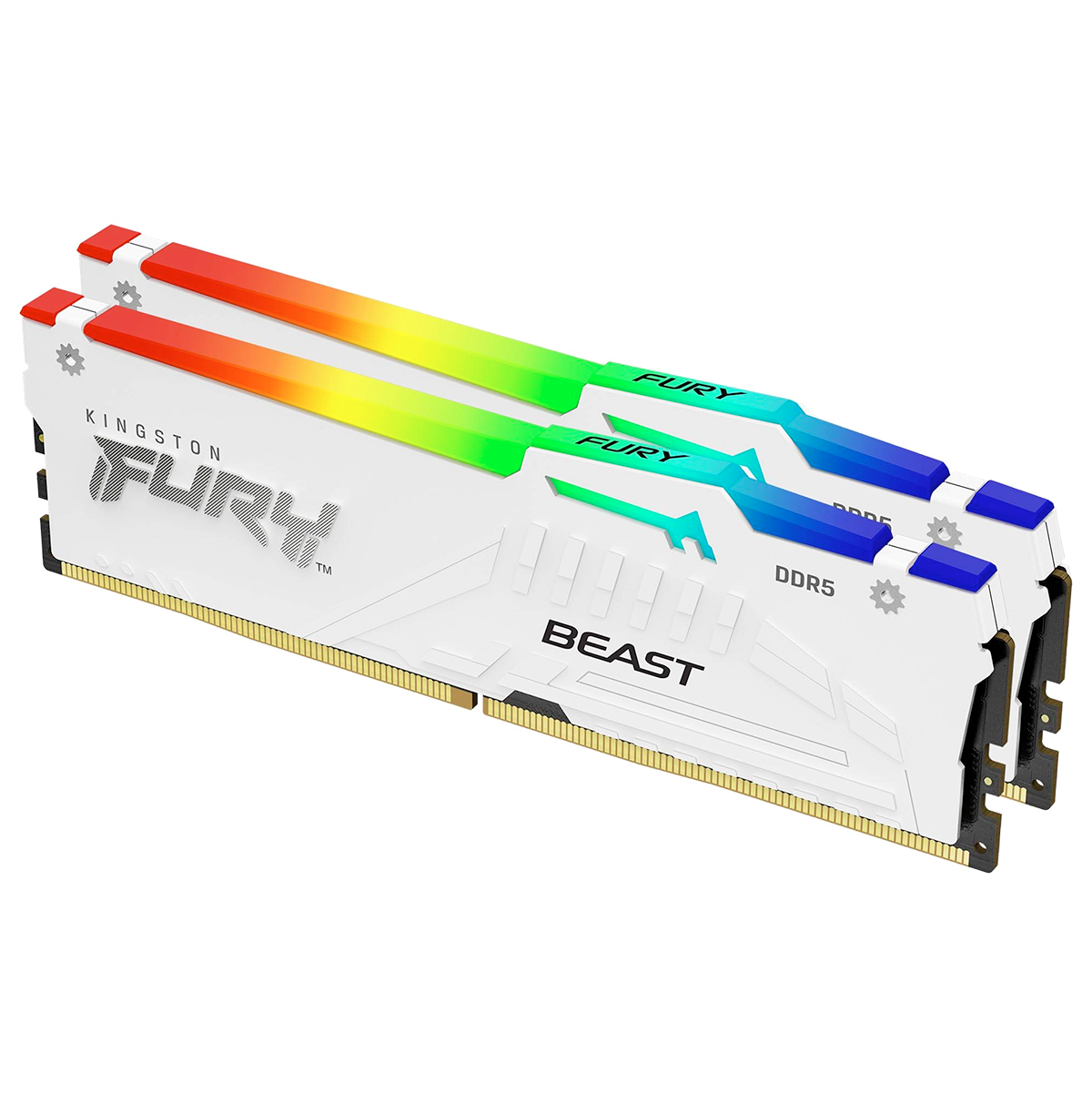 Kingston 32GB 5200MT/s DDR5 CL40 DIMM (Kit of 2) FURY Beast White RGB XMP KF552C40BWAK2-32