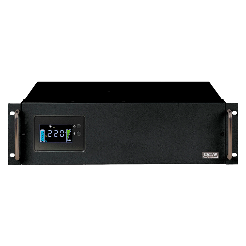 PowerCom King Pro RM KIN-3000AP LCD (3U) ИБП {Line-Interactive, 3000VA/2400W, Rack, 6х С13, Serial+USB, SmartSlot, RS-232} (1152615)
