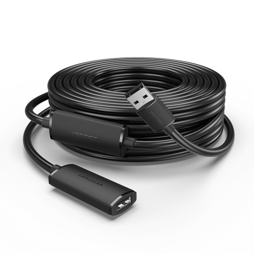 Активный кабель-удлинитель Vention USB 2.0 AM/AF с усилителем - 10м Черный