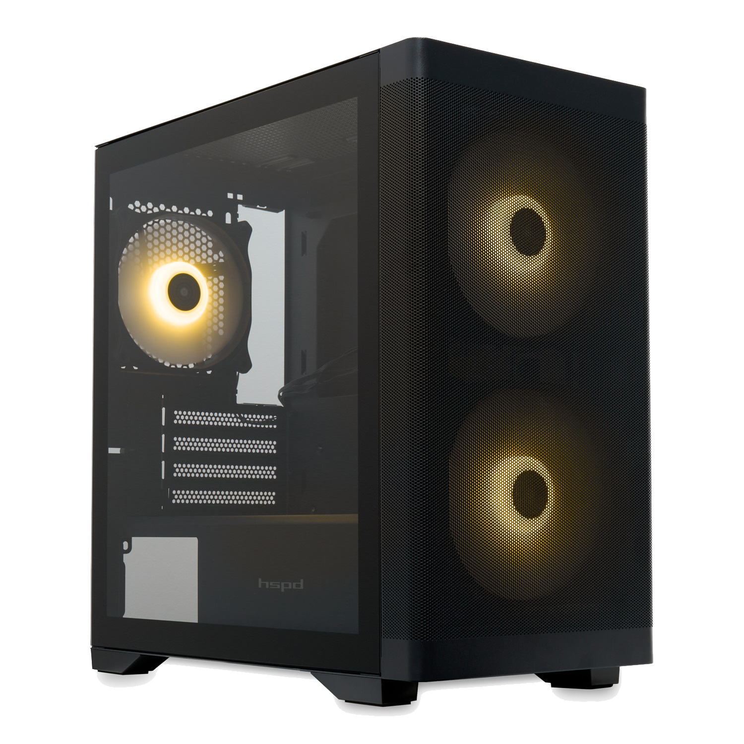 Корпус без блока питания/ Case HSPD M320, Mesh Mini-tower, Black, slide TG, 0.45 SPCC, 2x140mm ARGB (M11-140)+1x120mm ARGB (M11-120) mATX, mITX 160/340/184mm 2x2.5", 2x3.5", 4xPCI 2xUSB-A 3.0, 1xUSB-A 1.0 390x200x385mm