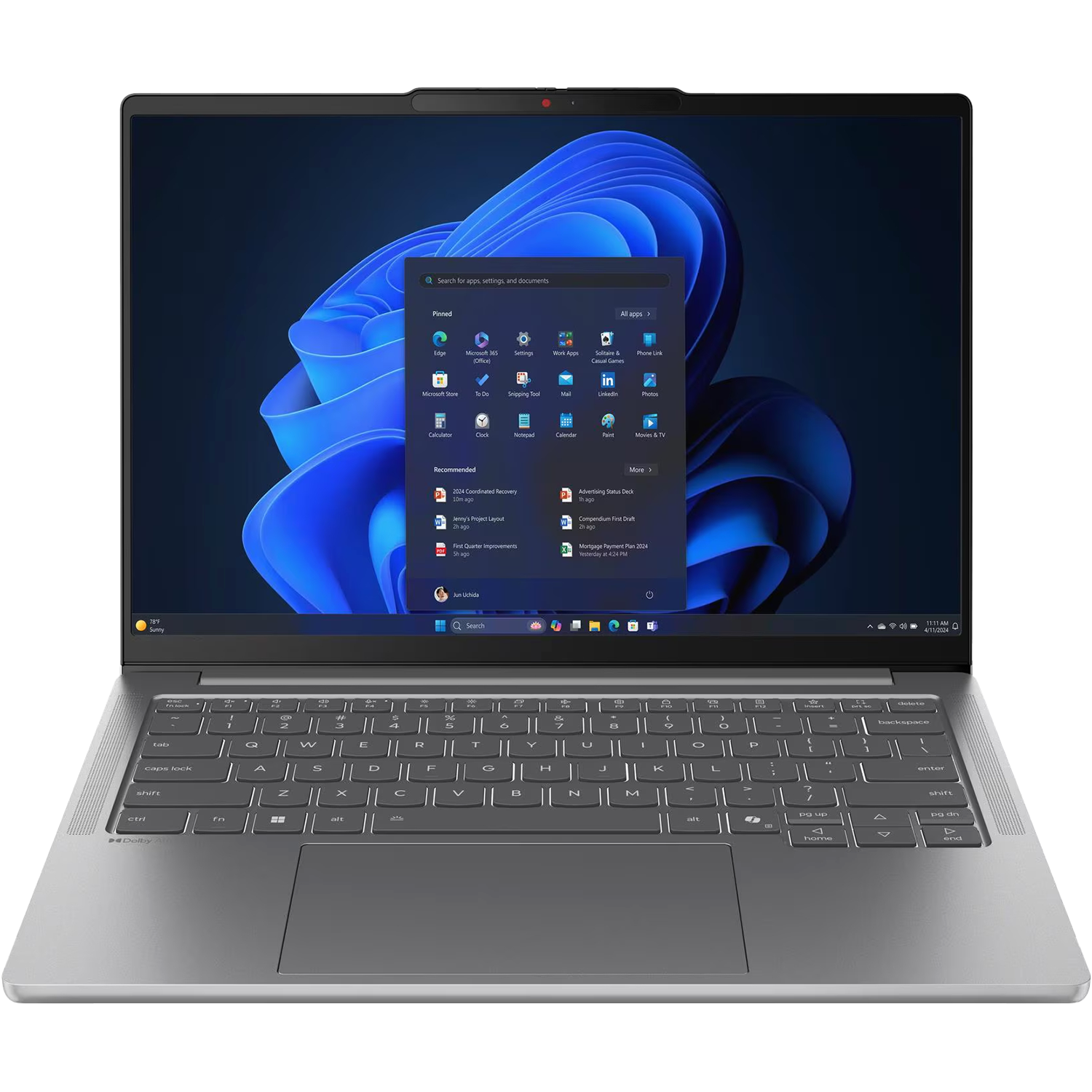 Ноутбук/ Lenovo IdeaPad Pro 5 14IAH10 14"(2880x1800 OLED)/Intel Core Ultra 5 225H(3.3Ghz)/24576Mb/512PCISSDGb/noDVD/Int:Intel Arc Graphics/Cam/BT/WiFi/84WHr/war 1y/1.39kg/luna grey/noOS + 100W, RU kbd