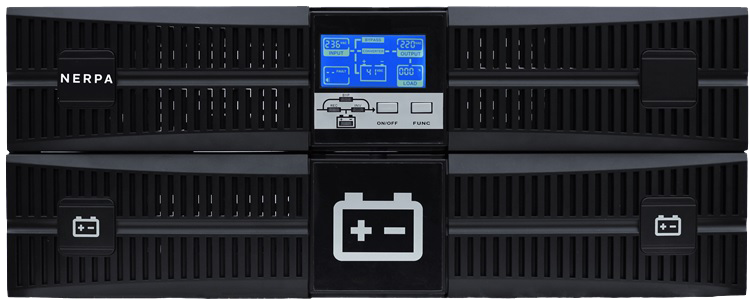 ИБП NERPA RU (online, Rack/Tower, 3 kVA/2.7 kW, установлено 8 x 12V,7Ah АКБ, возможность подключения внешних АКБ)