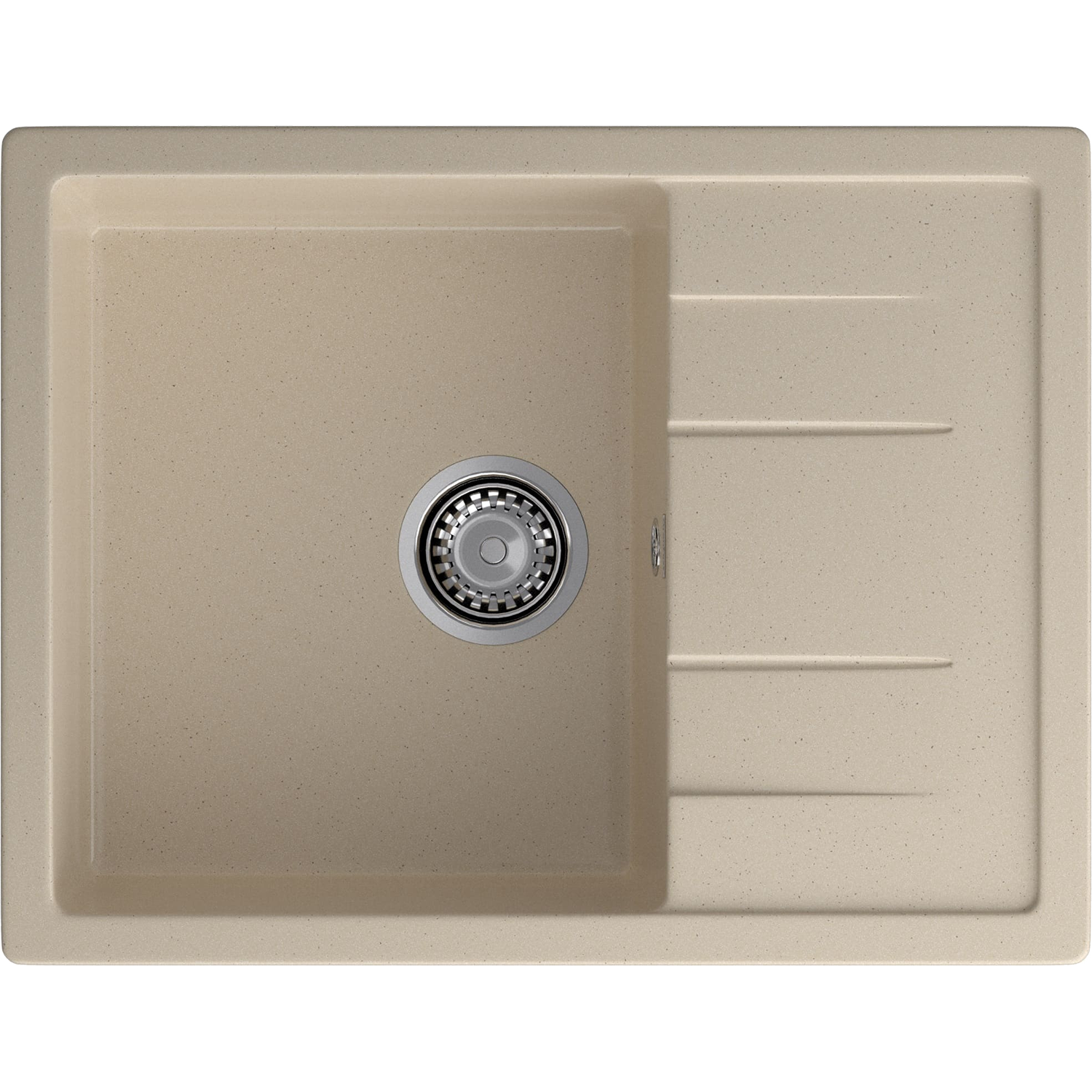 GRANFEST QUADRO Q-650L кашемир 1-чаша+крыло 650*500 мм, монтаж: врезной, материал: мрамор, цвет: кашемир