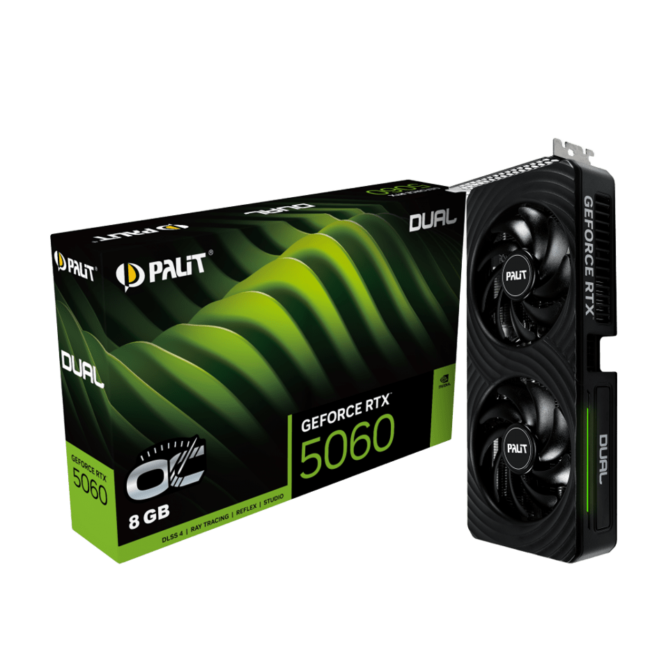 Видеокарта PCIE16 RTX5060 8GB PA-RTX5060 DUAL OC 8GB PALIT (NE75060S19P1-GB2063D)