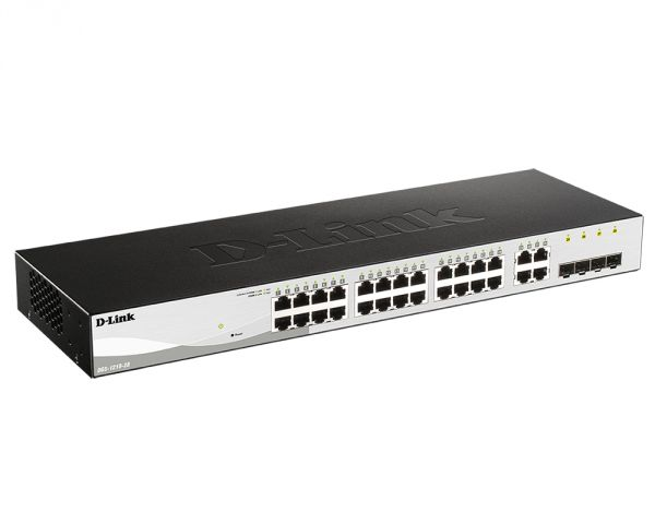 D-Link DGS-1210-28/FL2A Управляемый L2 коммутатор с 24 портами 10/100/1000Base-T и 4 комбо-портами 100/1000Base-T/SFP