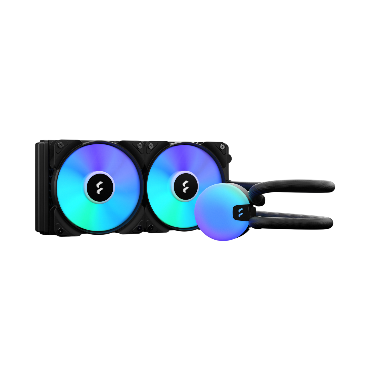 Система жидкостного охлаждения для ПК/ Water Cooling System Fractal Design Lumen S24 V2 RGB (180W, 240mm, Black, ARGB/ Fans: 2x120mm, 56CFM, 33.2dBA, 2000RPM/ Pump height 67mm, 22dBA, 4000RPM, Rad thickness 27mm/ S: 1851, 1700, 1200, 115X, 2011, 2066, AM5, AM4)
