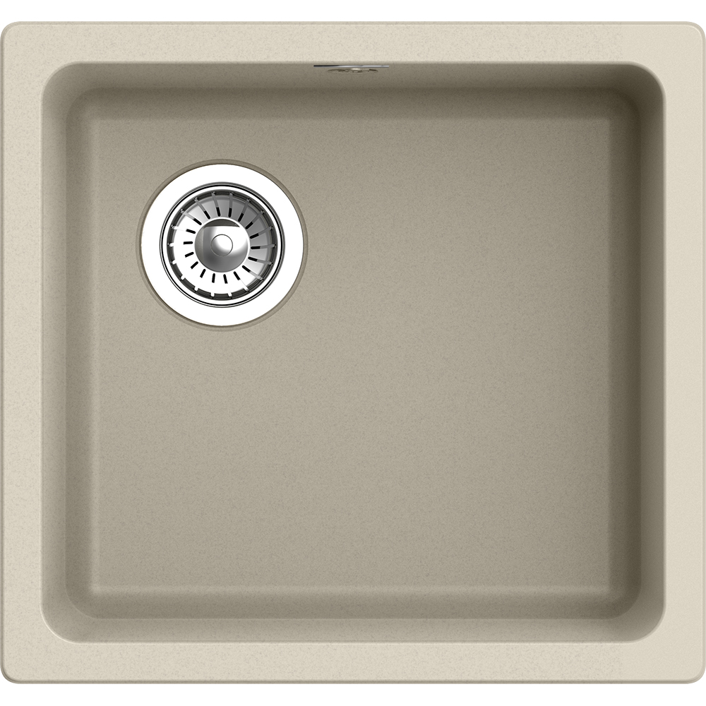 RIVELATO Мойка BERKANA 45 1-чаш 485*455, монтаж: универсальный, материал: кварц, цвет: темно-бежевый