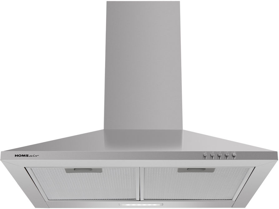 Вытяжка HOMSair DELTA 50 Inox/ подвесная, кнопочное управление, 3 скорости, 600 м3/ч, до 25 м2, 47 дБ, светодиодное LED-освещение, ДхШхВ: 475х500х180,нержавеющая сталь