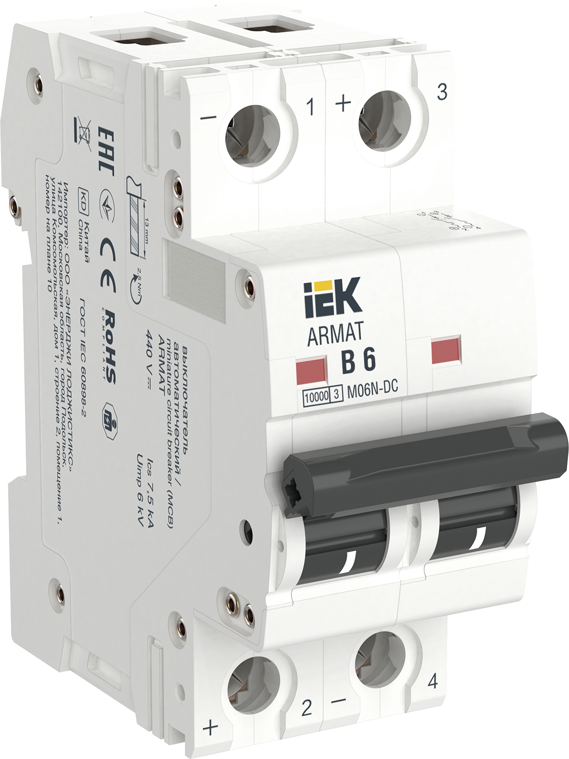 ARMAT Авт. выкл. M06N-DC 2P B 6А IEK