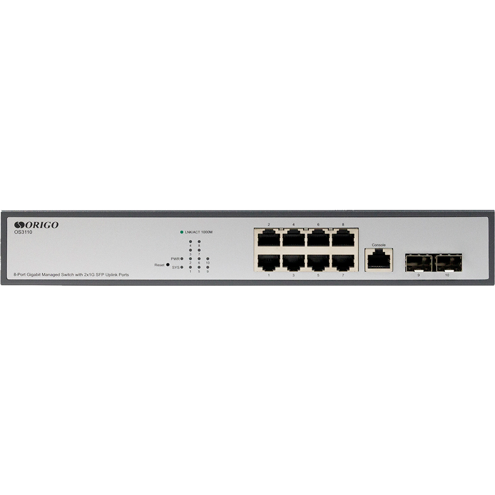 ORIGO OS3110/A1A Управляемый L2 коммутатор 8x1000Base-T, 2x1000Base-X SFP