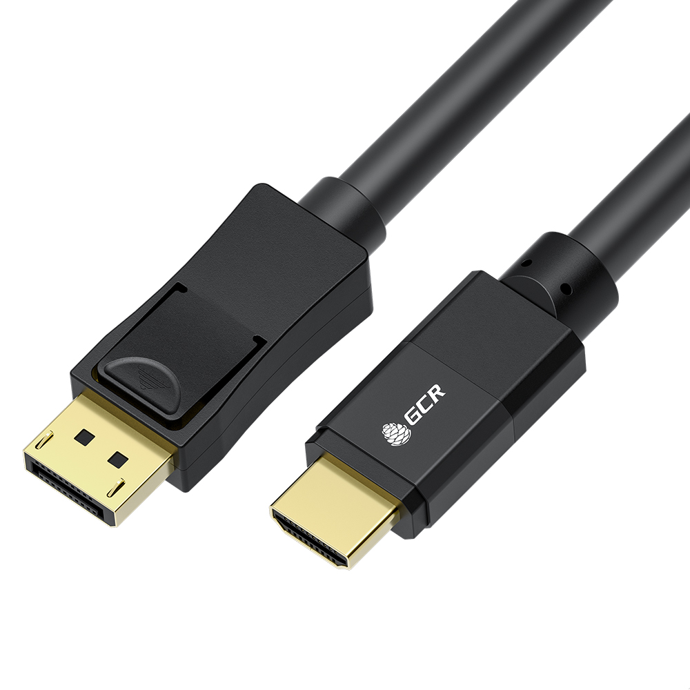 GCR PRO Кабель-переходник PROF 3.0m DisplayPort > HDMI, M/M, Ultra HD 4K, 60Hz, черный, медь, 3Х экран с армированием