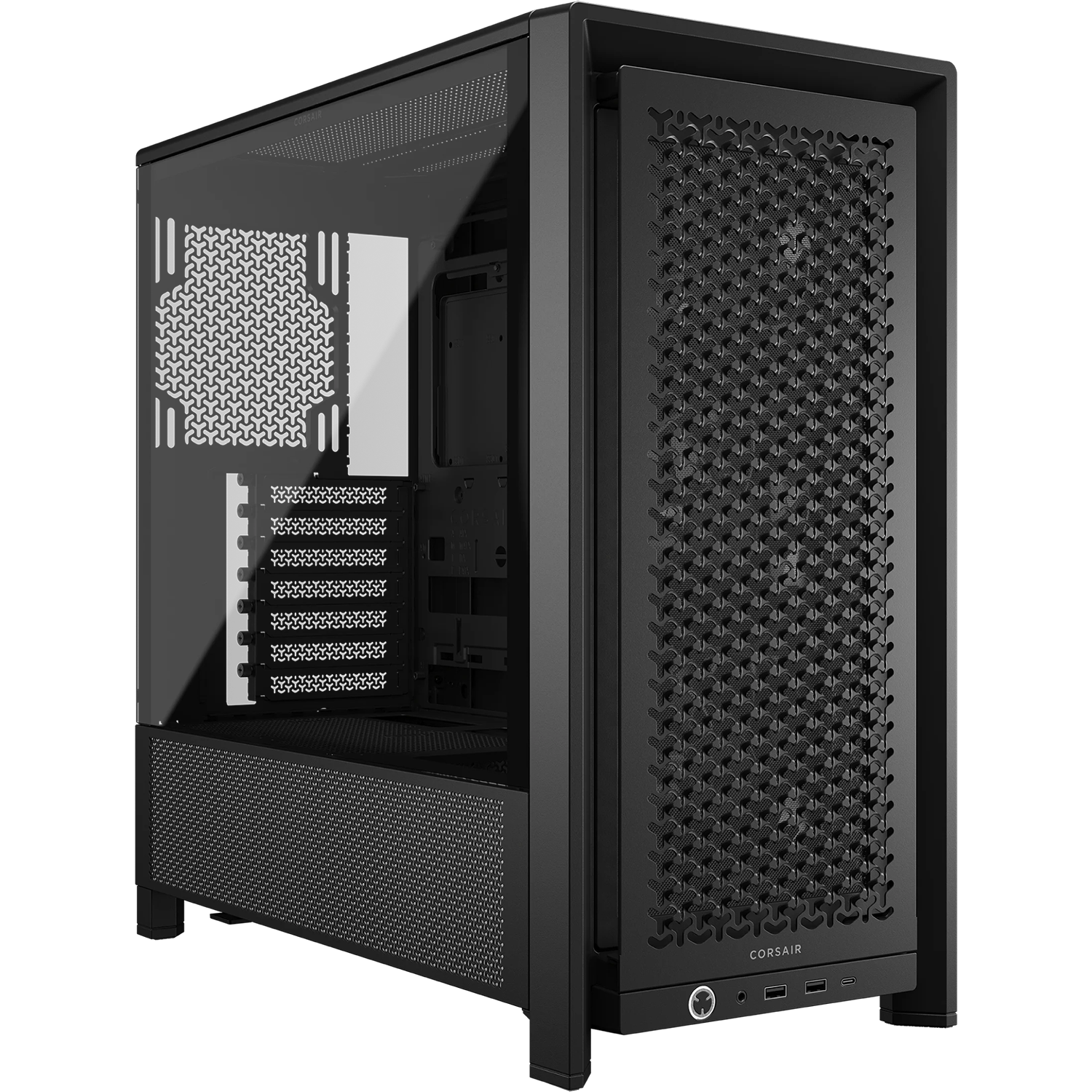 Корпус без блока питания/ Case Corsair Frame 4000D RS, Midi-Tower, TG, 3x120mm, 2xUSB-A 3.2, 1xUSB 3.2 Type-C, E-ATX, ATX, mATX, mITX Black