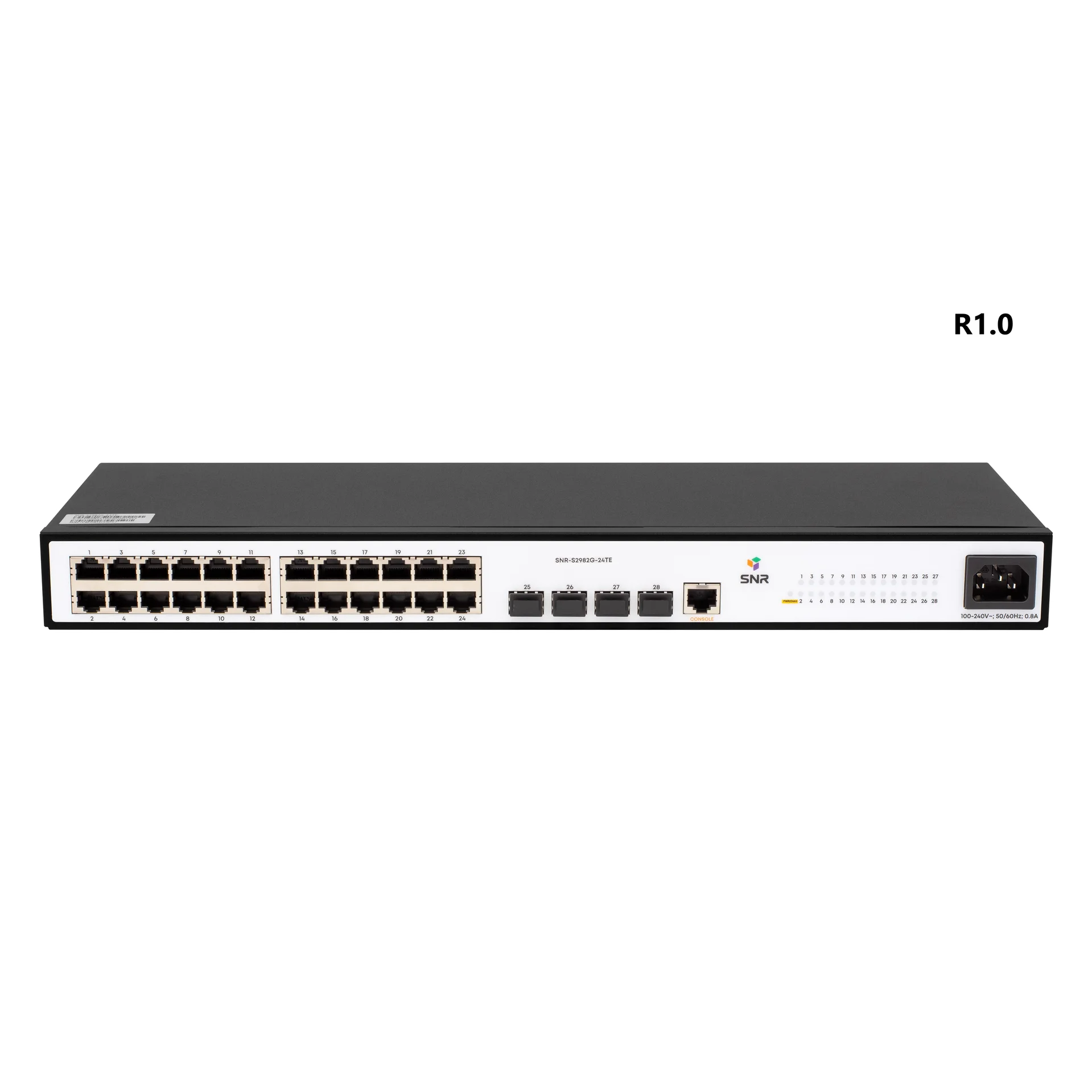 SNR SNR-S2982G-24TE Управляемый коммутатор уровня 2, 24 порта 10/100/1000Base-T и 4 порта 100/1000Base-X (SFP), встроенный БП ~220V AC