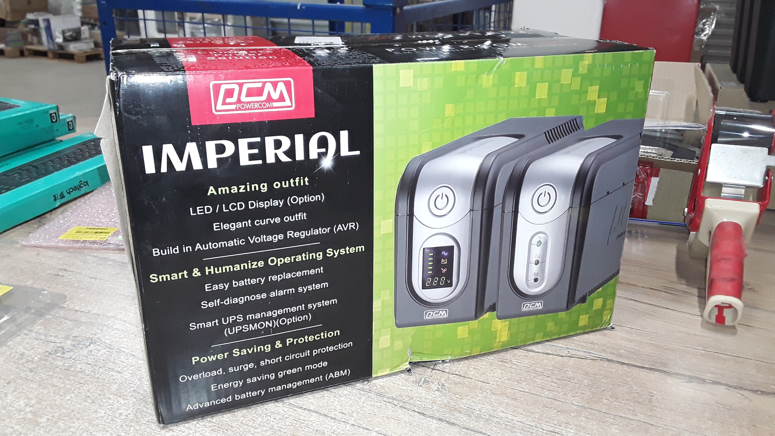 PowerCom Imperial IMD-825AP ИБП {Line-Interactive, 825VA/495W, Tower, 5 xC13: 3 с резервным питанием + 2 с фильтрацией, LCD, USB} (507309)